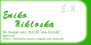 eniko mikloska business card